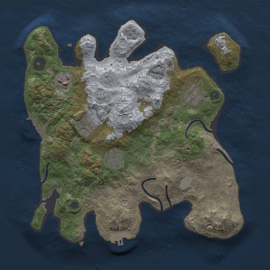 Rust Map: Procedural Map, Size: 3000, Seed: 22936, 14 Monuments