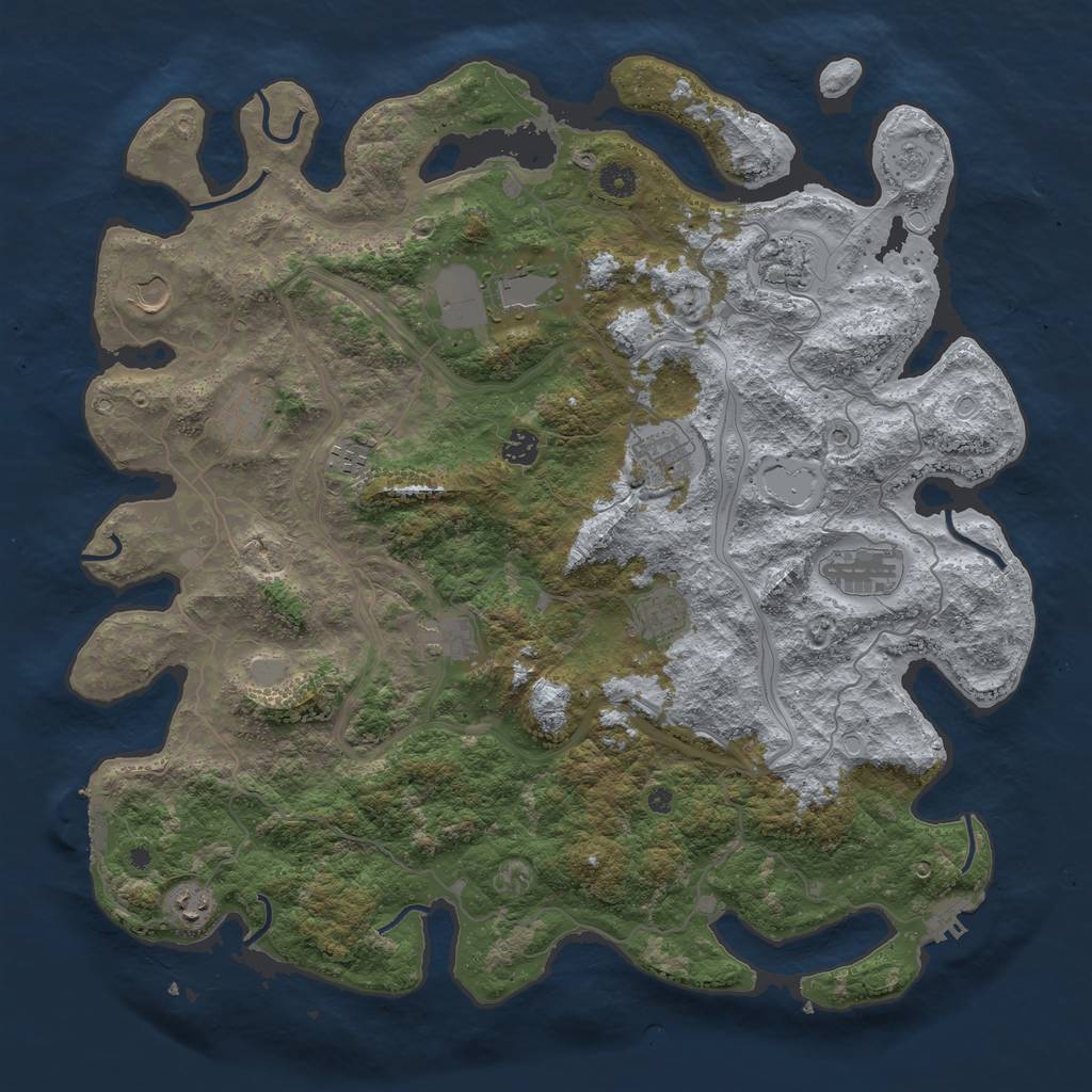 Rust Map: Procedural Map, Size: 4500, Seed: 978038127, 20 Monuments