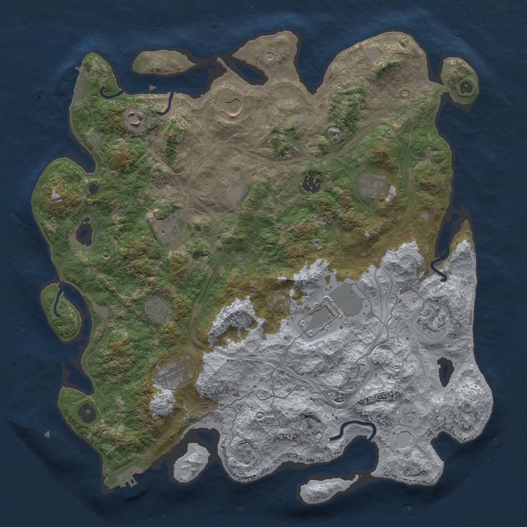 Rust Map: Procedural Map, Size: 4250, Seed: 1670605589, 20 Monuments