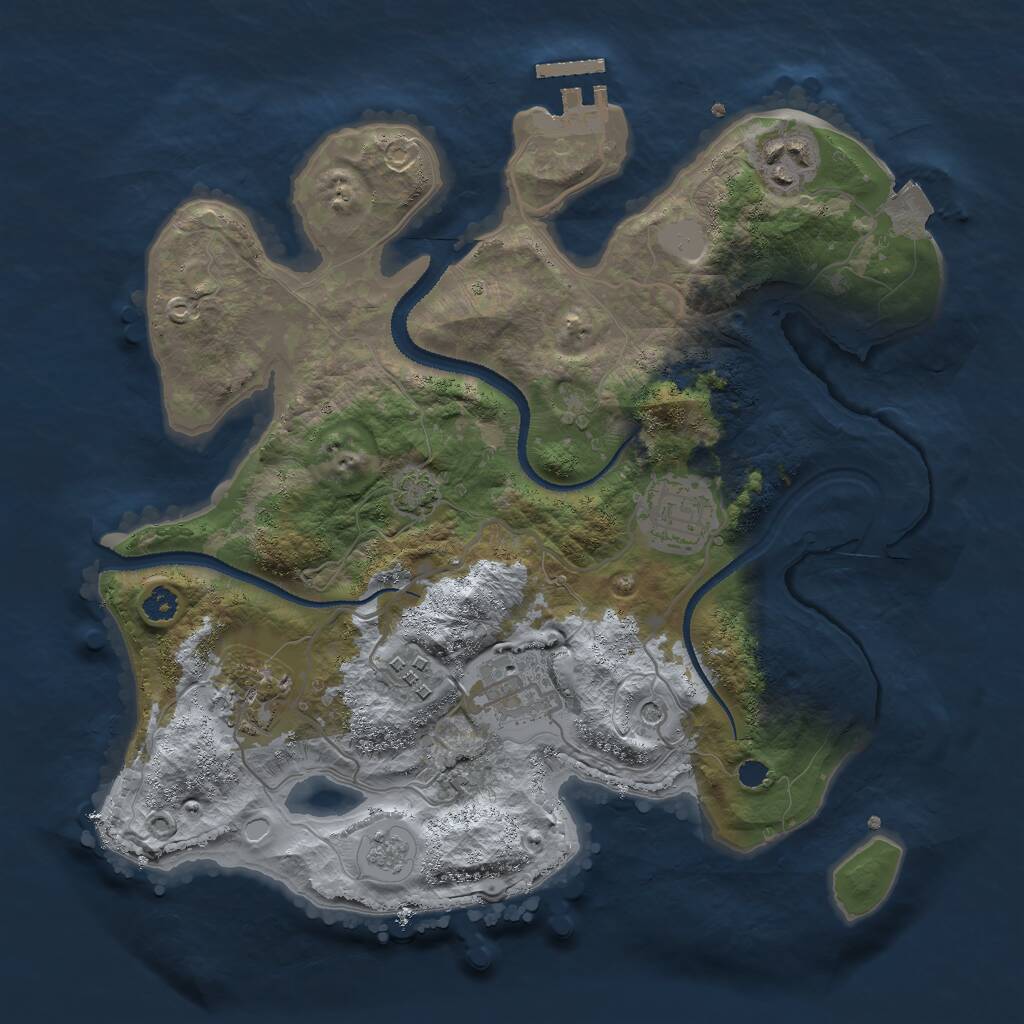 Rust Map: Procedural Map, Size: 3000, Seed: 260146160, 10 Monuments