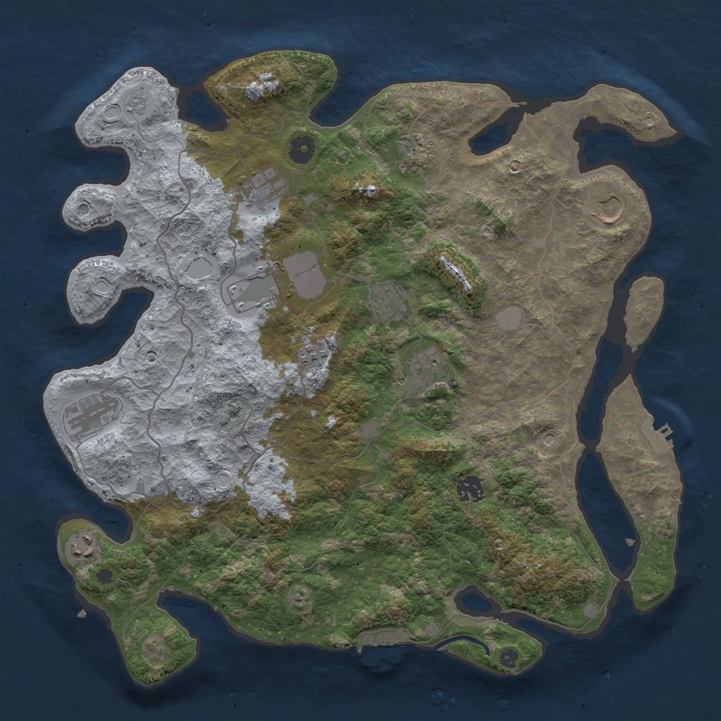 Rust Map: Procedural Map, Size: 4000, Seed: 303364588, 19 Monuments