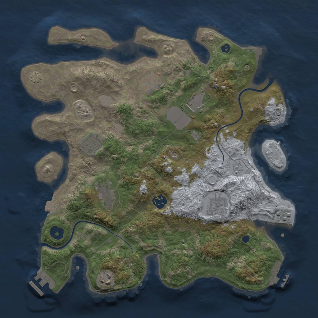 Rust Map: Procedural Map, Size: 3500, Seed: 1518400179, 14 Monuments