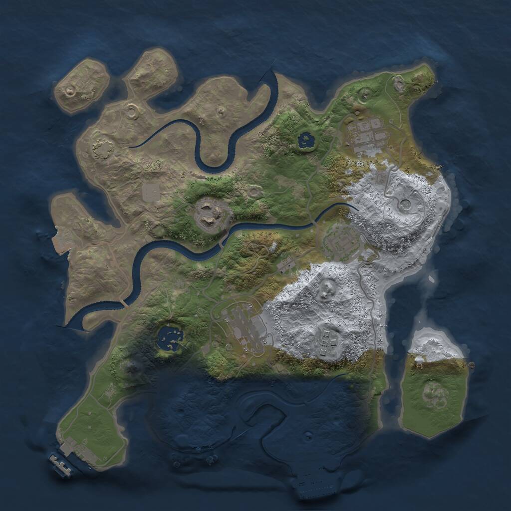 Rust Map: Procedural Map, Size: 3000, Seed: 1565250087, 11 Monuments