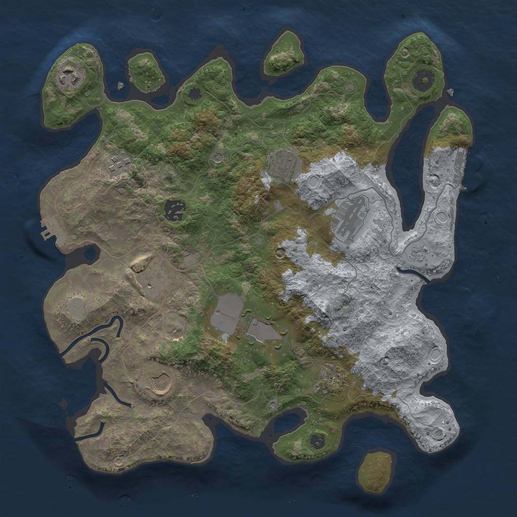 Rust Map: Procedural Map, Size: 3500, Seed: 171000, 18 Monuments