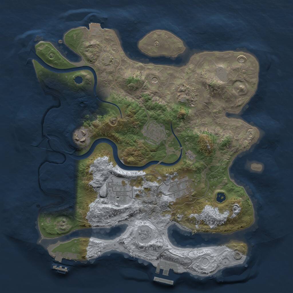 Rust Map: Procedural Map, Size: 3000, Seed: 28493661, 11 Monuments