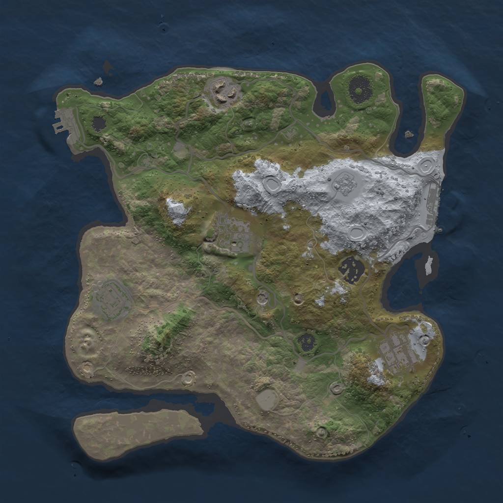 Rust Map: Procedural Map, Size: 3000, Seed: 133244, 14 Monuments