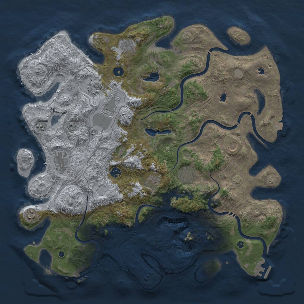 Rust Map: Procedural Map, Size: 4500, Seed: 188527323, 16 Monuments
