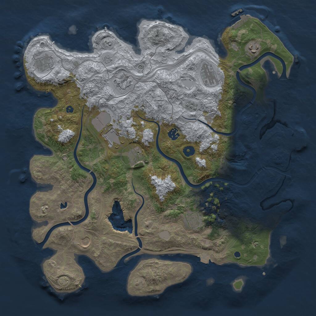 Rust Map: Procedural Map, Size: 4250, Seed: 1471856010, 16 Monuments