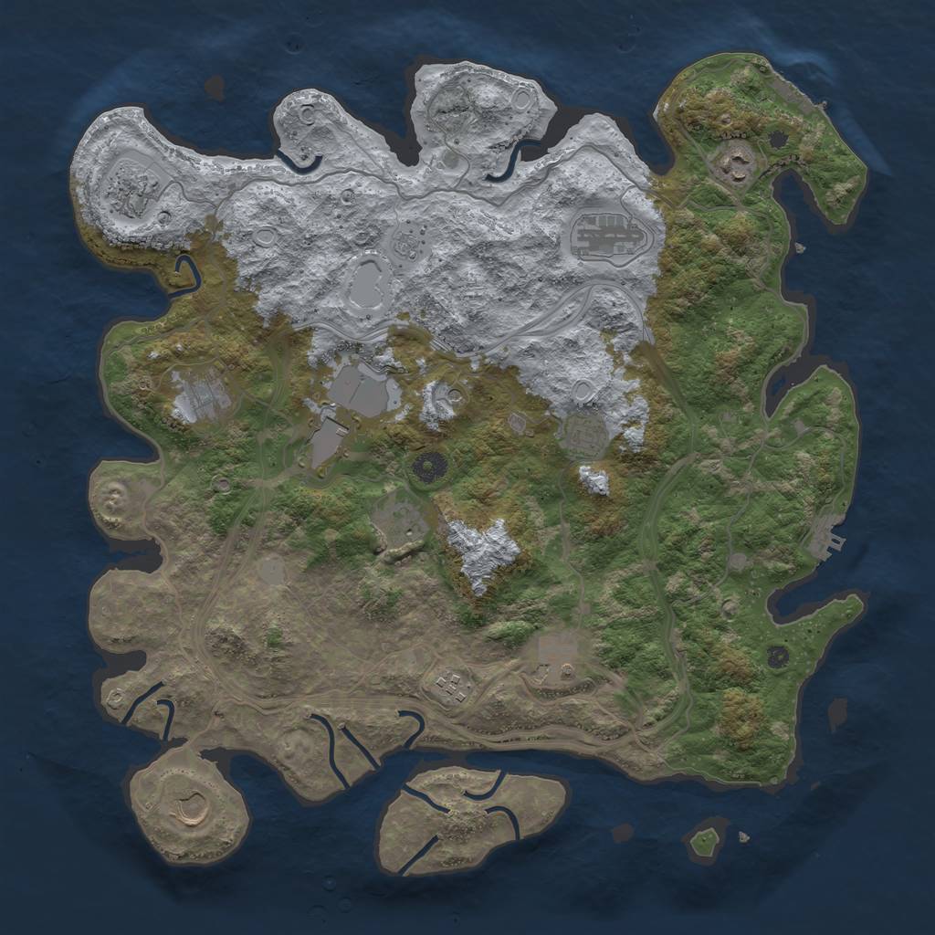 Rust Map: Procedural Map, Size: 4250, Seed: 1471856010, 19 Monuments