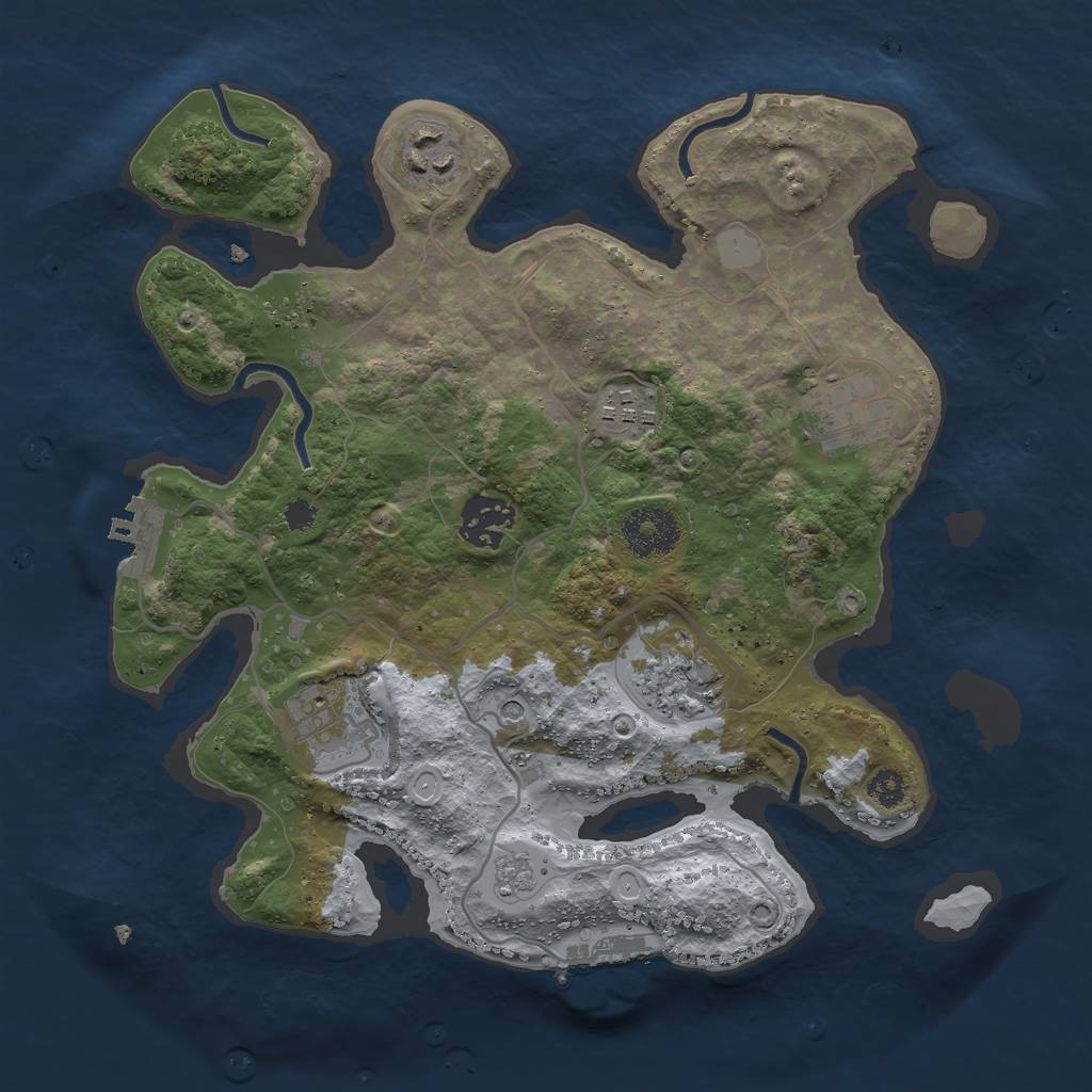 Rust Map: Procedural Map, Size: 3000, Seed: 1623241, 15 Monuments