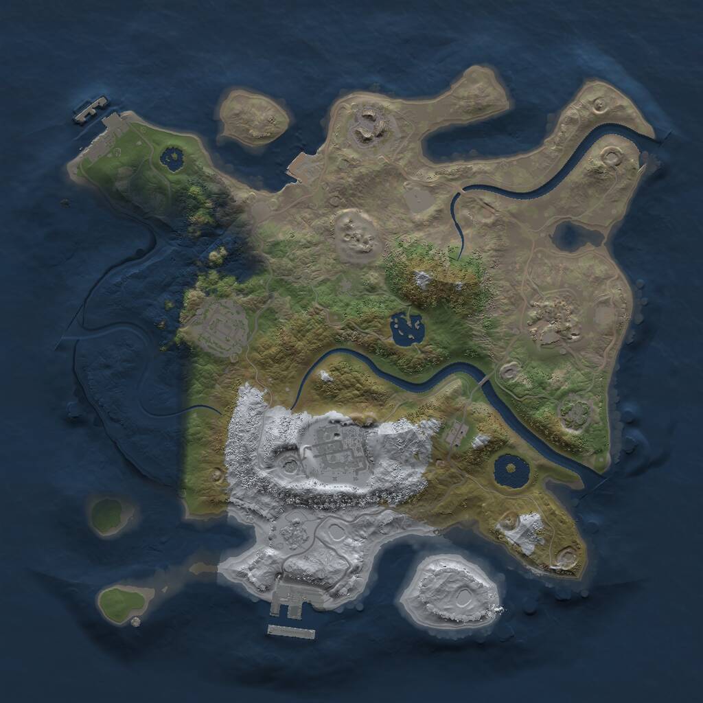 Rust Map: Procedural Map, Size: 3000, Seed: 924, 11 Monuments