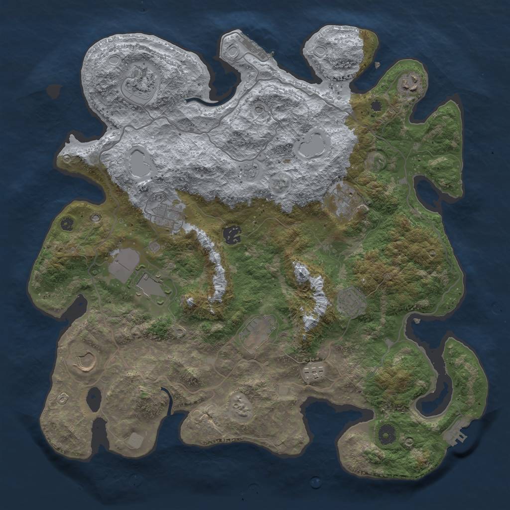 Rust Map: Procedural Map, Size: 4000, Seed: 1897218490, 19 Monuments