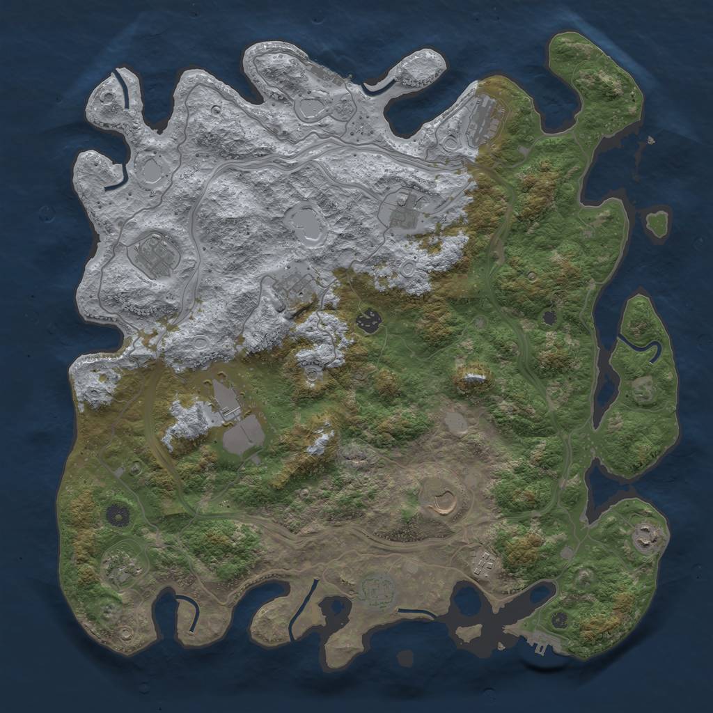 Rust Map: Procedural Map, Size: 4500, Seed: 420420, 20 Monuments