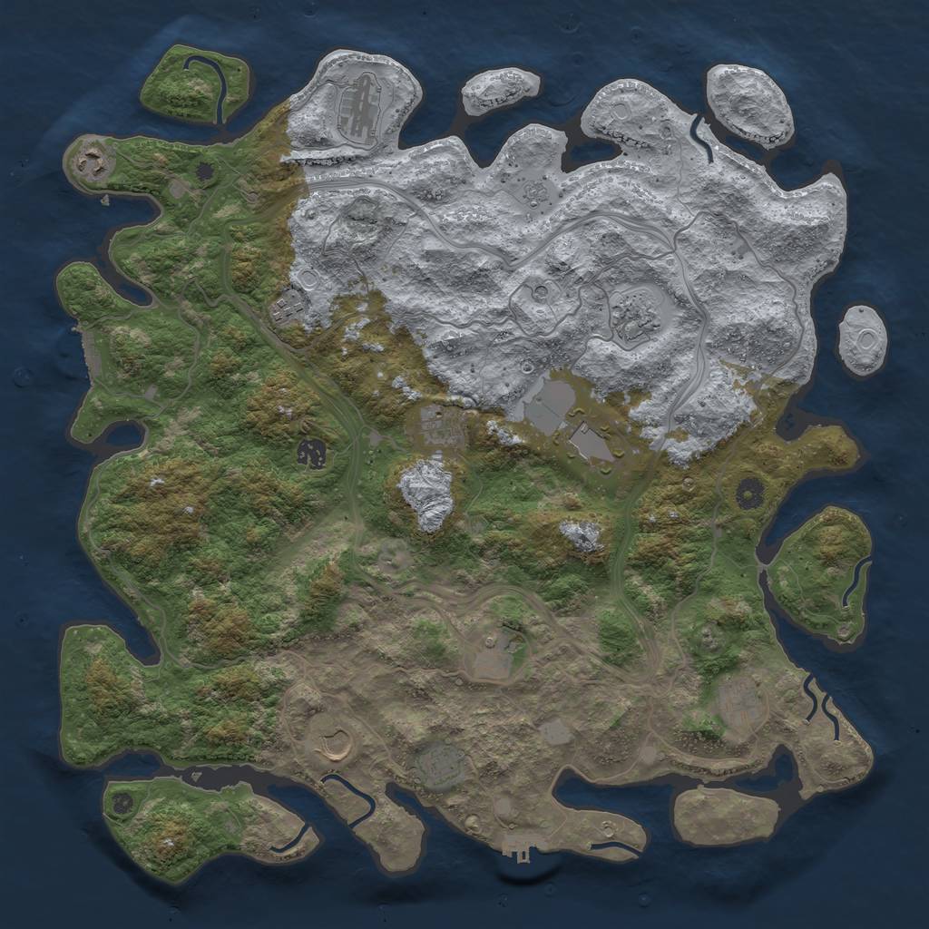 Rust Map: Procedural Map, Size: 4500, Seed: 1757468421, 20 Monuments
