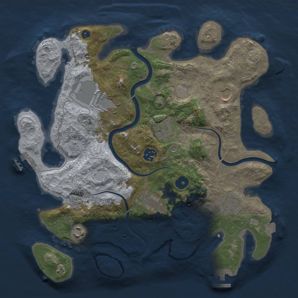 Rust Map: Procedural Map, Size: 3500, Seed: 786216607, 14 Monuments