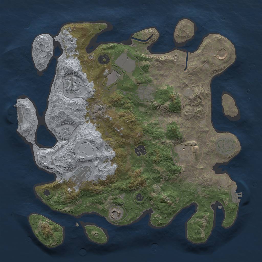 Rust Map: Procedural Map, Size: 3500, Seed: 786216607, 18 Monuments