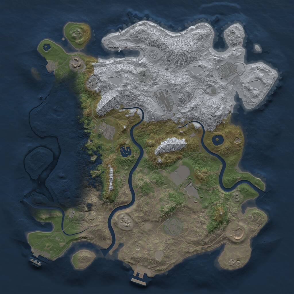 Rust Map: Procedural Map, Size: 3909, Seed: 13825, 15 Monuments