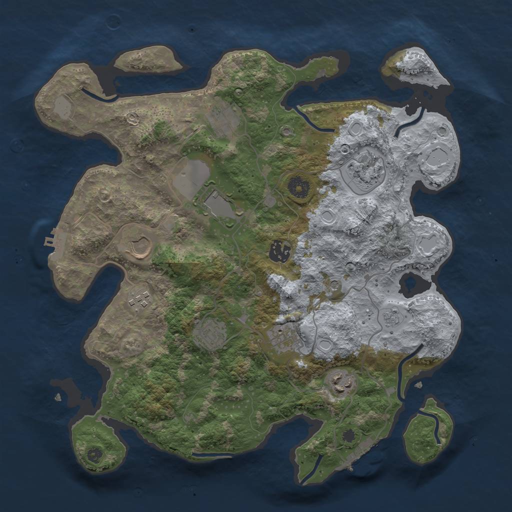 Rust Map: Procedural Map, Size: 3500, Seed: 786217085, 18 Monuments