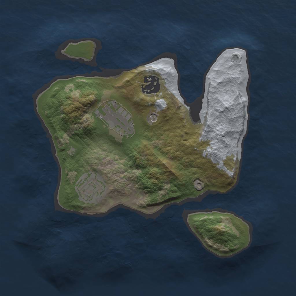 Rust Map: Barren, Size: 2300, Seed: 35, 6 Monuments