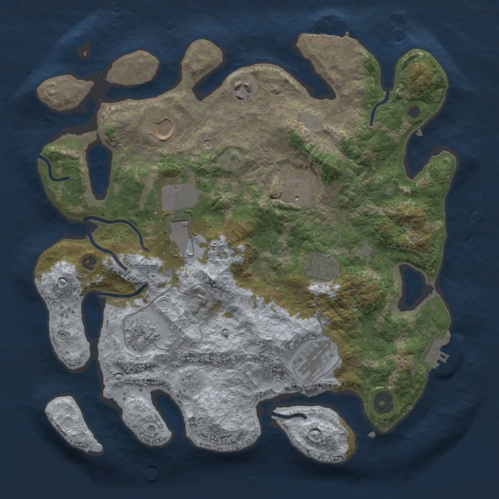 Rust Map: Procedural Map, Size: 3500, Seed: 1763977899, 16 Monuments