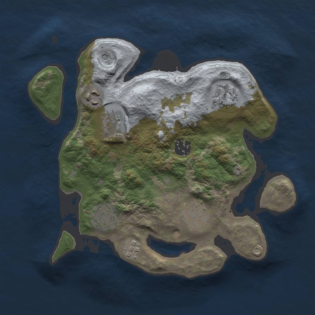 Rust Map: Barren, Size: 2750, Seed: 601372, 10 Monuments
