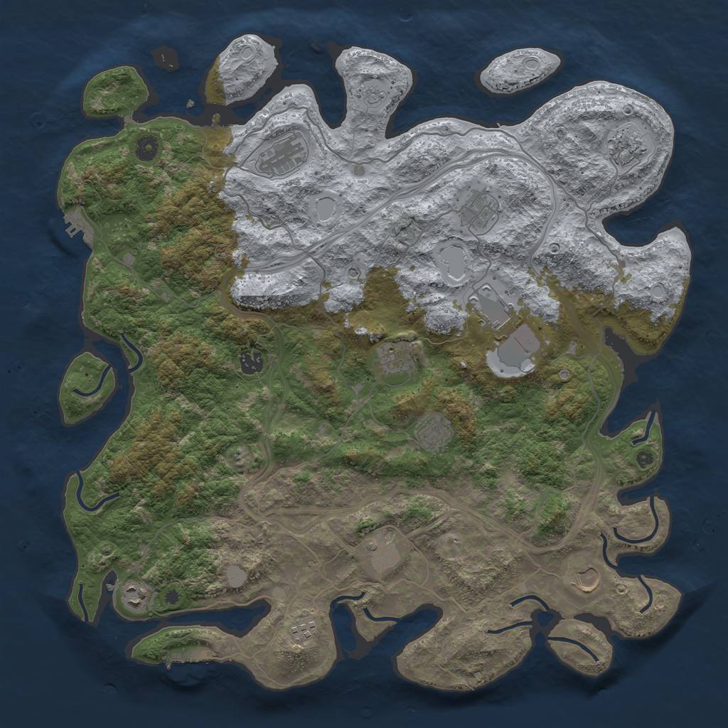 Rust Map: Procedural Map, Size: 4500, Seed: 109012, 20 Monuments