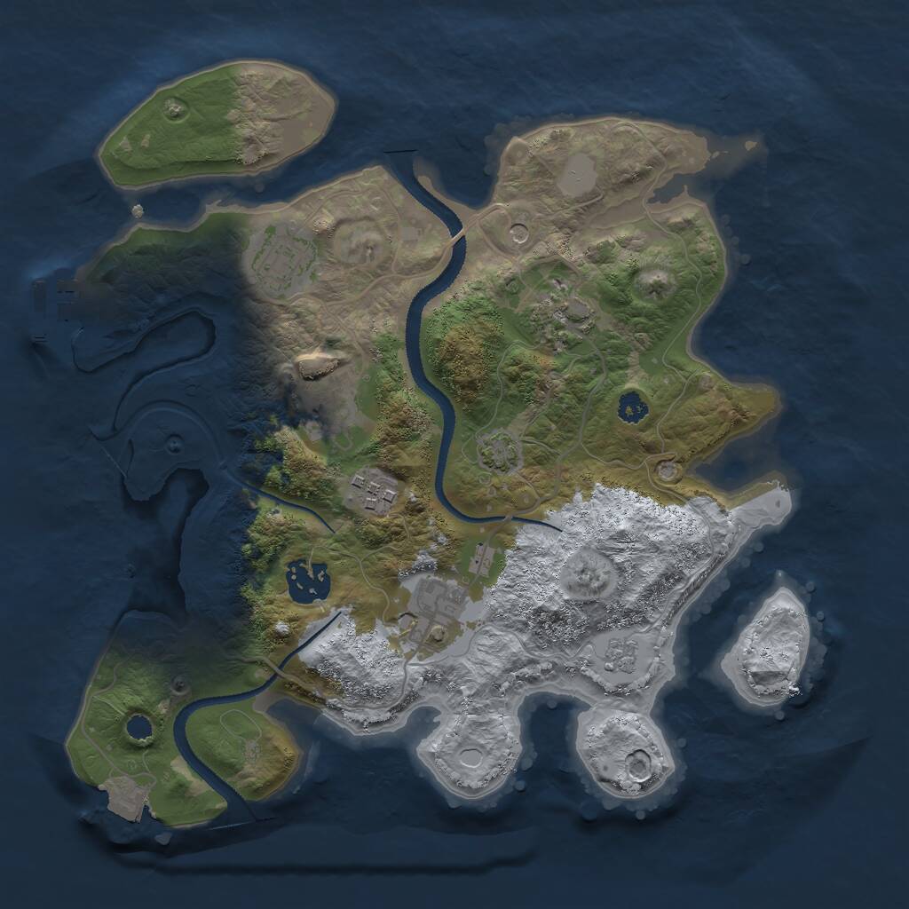 Rust Map: Procedural Map, Size: 3000, Seed: 31718540, 11 Monuments