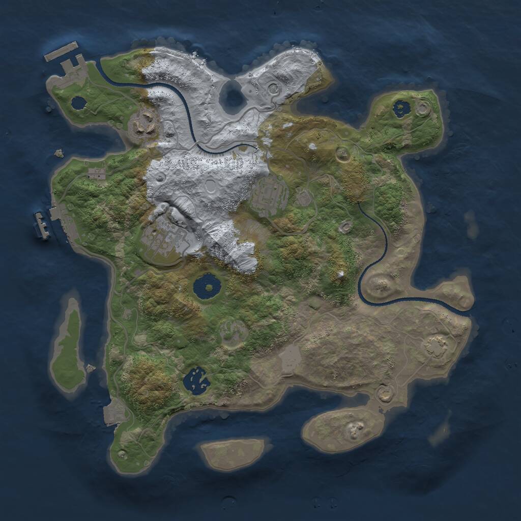 Rust Map: Procedural Map, Size: 3000, Seed: 7128, 9 Monuments