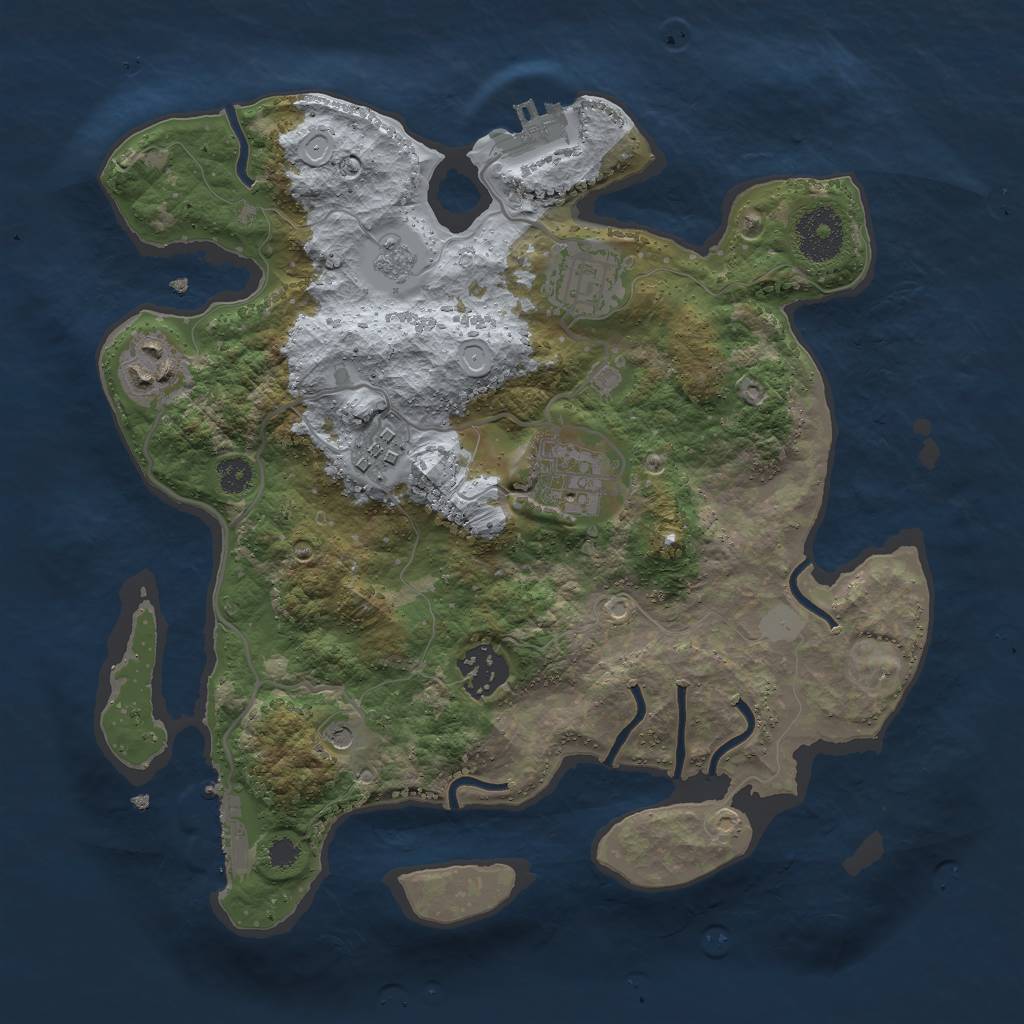 Rust Map: Procedural Map, Size: 3000, Seed: 7128, 14 Monuments