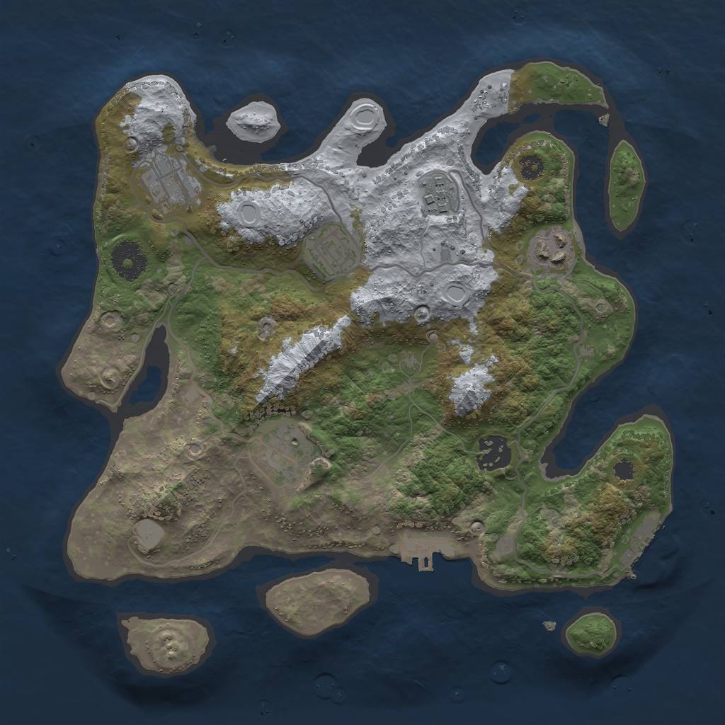 Rust Map: Procedural Map, Size: 3000, Seed: 29232, 13 Monuments