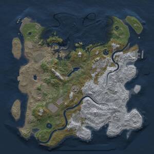 Thumbnail Rust Map: Procedural Map, Size: 4000, Seed: 12601, 15 Monuments