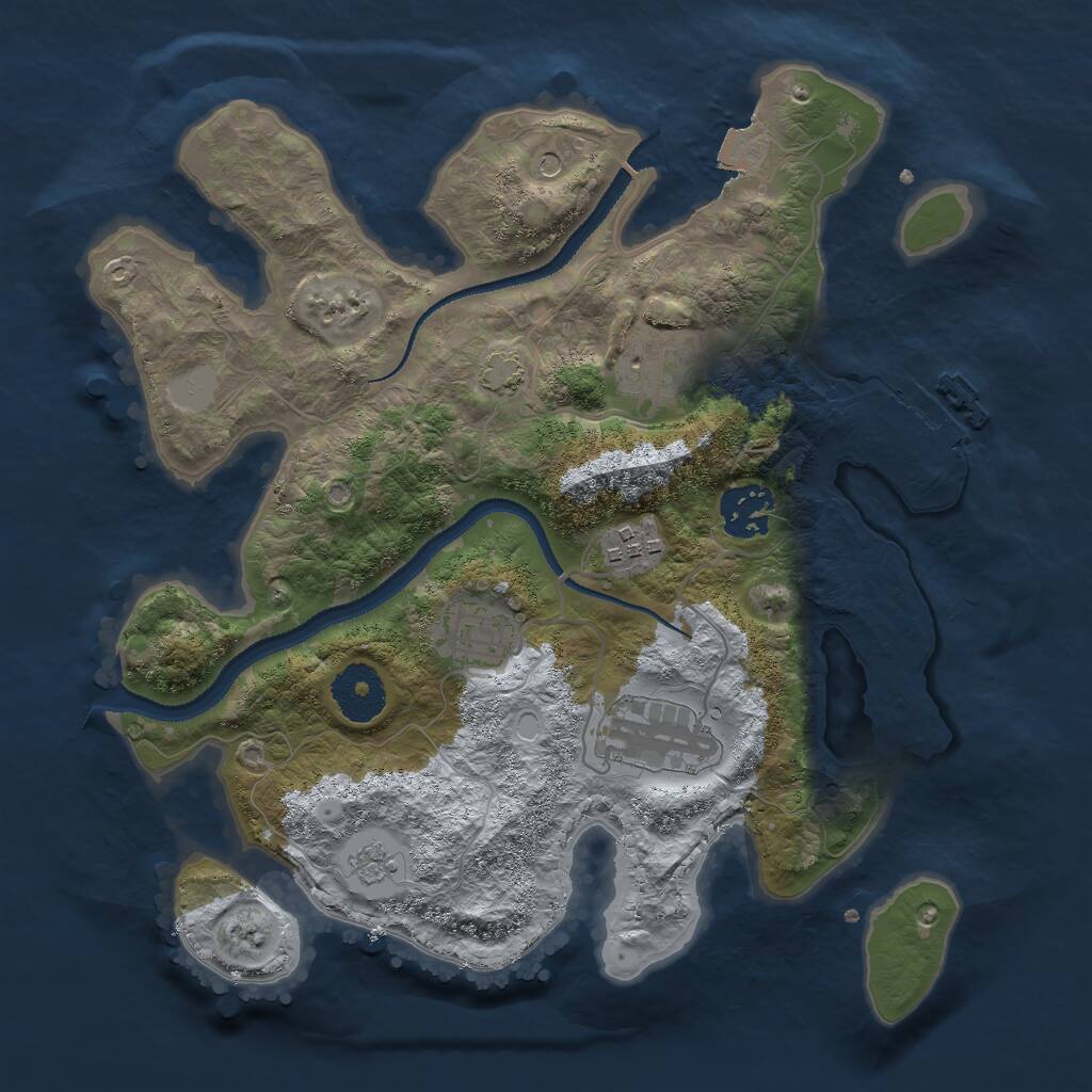 Rust Map: Procedural Map, Size: 3000, Seed: 1546996632, 10 Monuments