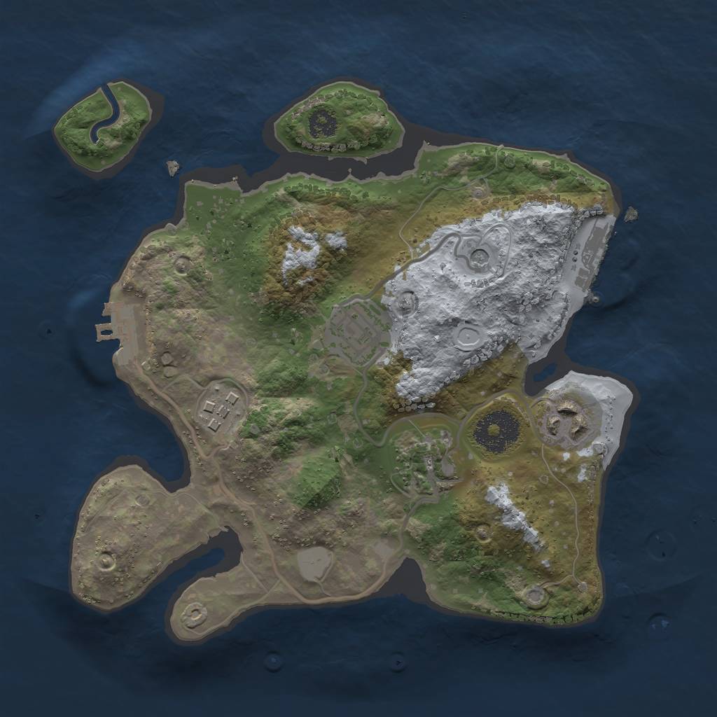 Rust Map: Procedural Map, Size: 2500, Seed: 1518129258, 12 Monuments