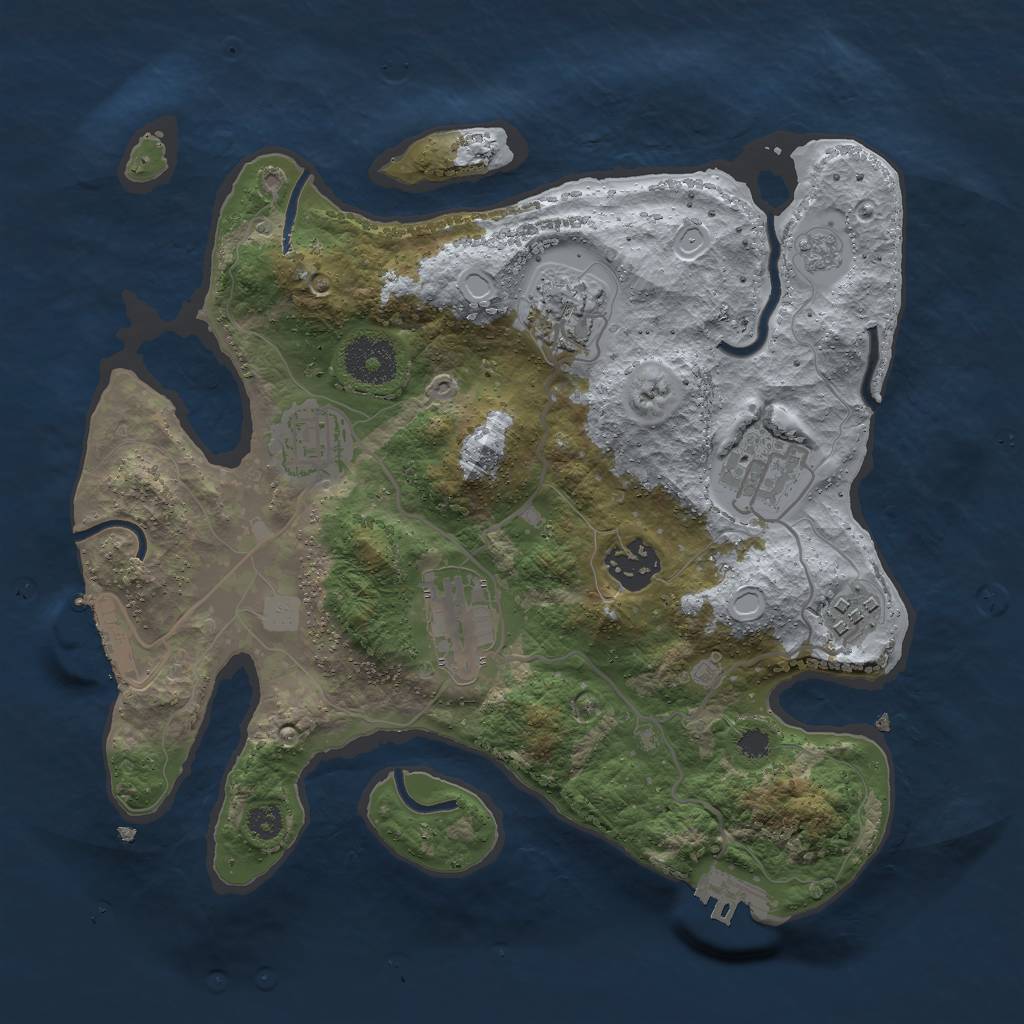 Rust Map: Procedural Map, Size: 3000, Seed: 95261984, 14 Monuments