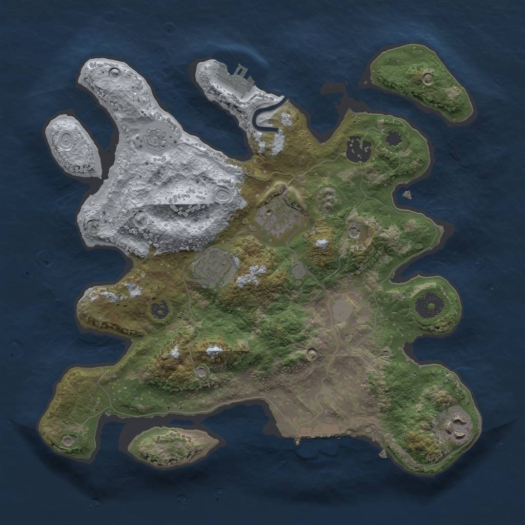 Rust Map: Procedural Map, Size: 3000, Seed: 40030419, 13 Monuments