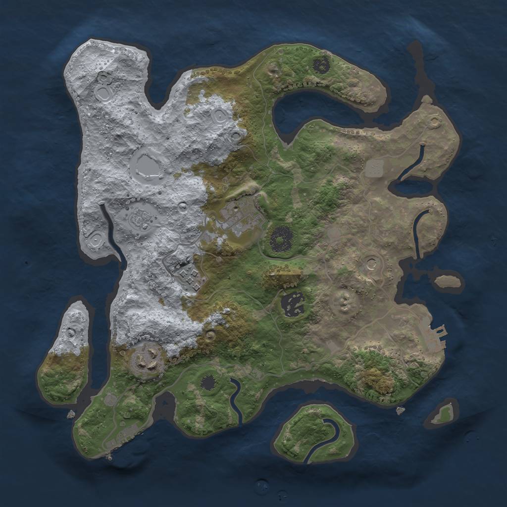 Rust Map: Procedural Map, Size: 3000, Seed: 4807231, 13 Monuments