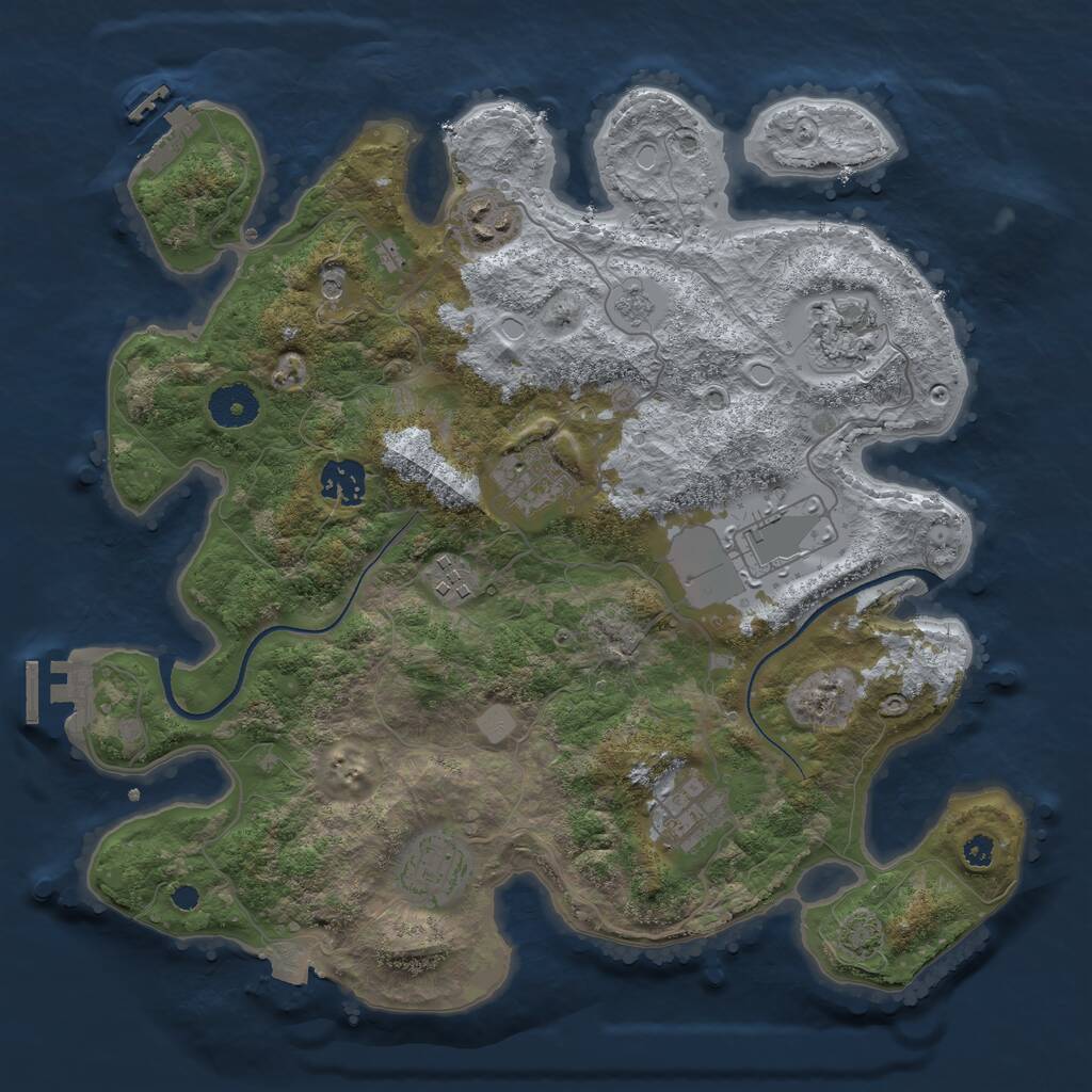 Rust Map: Procedural Map, Size: 3500, Seed: 1700020020, 14 Monuments