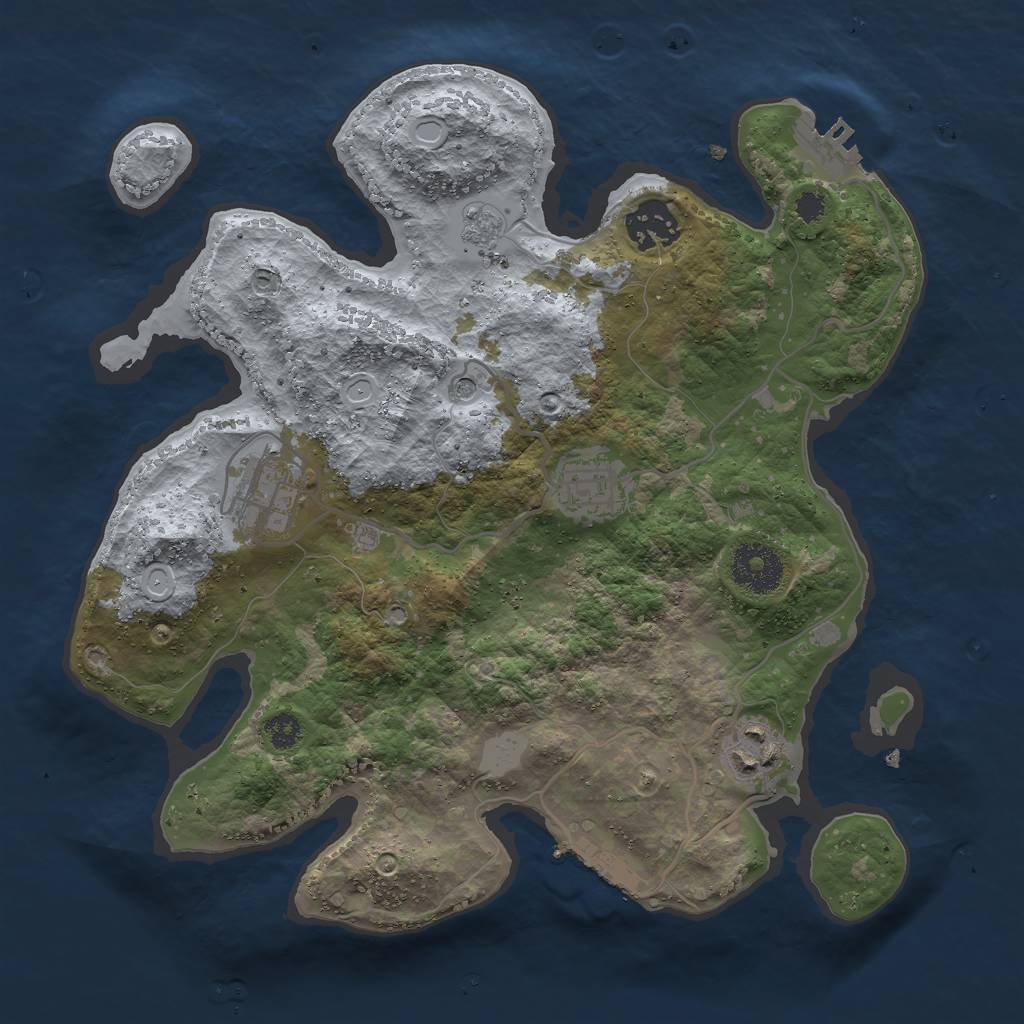 Rust Map: Procedural Map, Size: 3000, Seed: 54162399, 13 Monuments