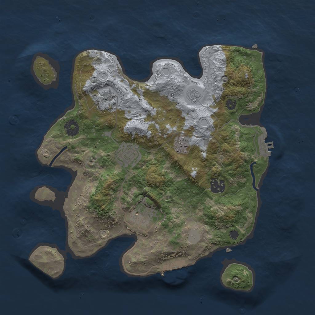 Rust Map: Procedural Map, Size: 3000, Seed: 848107431, 13 Monuments