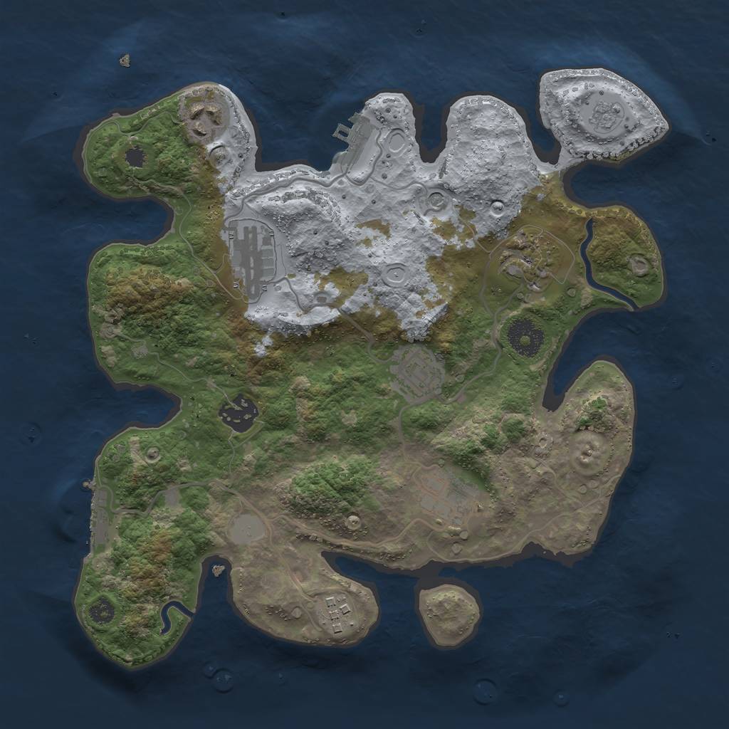 Rust Map: Procedural Map, Size: 3000, Seed: 2447683, 16 Monuments