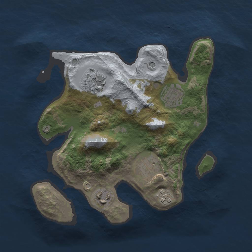 Rust Map: Barren, Size: 2500, Seed: 899419740, 8 Monuments