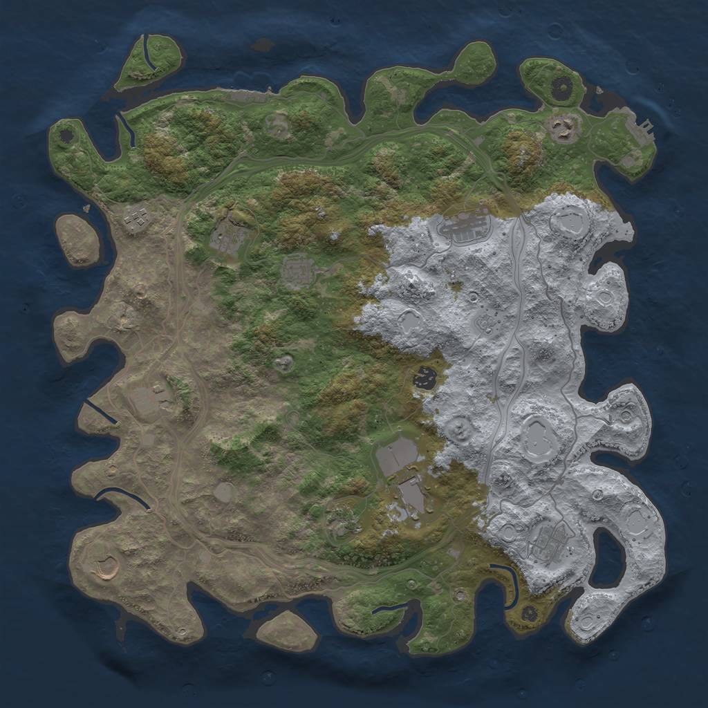 Rust Map: Procedural Map, Size: 4500, Seed: 9755780, 20 Monuments