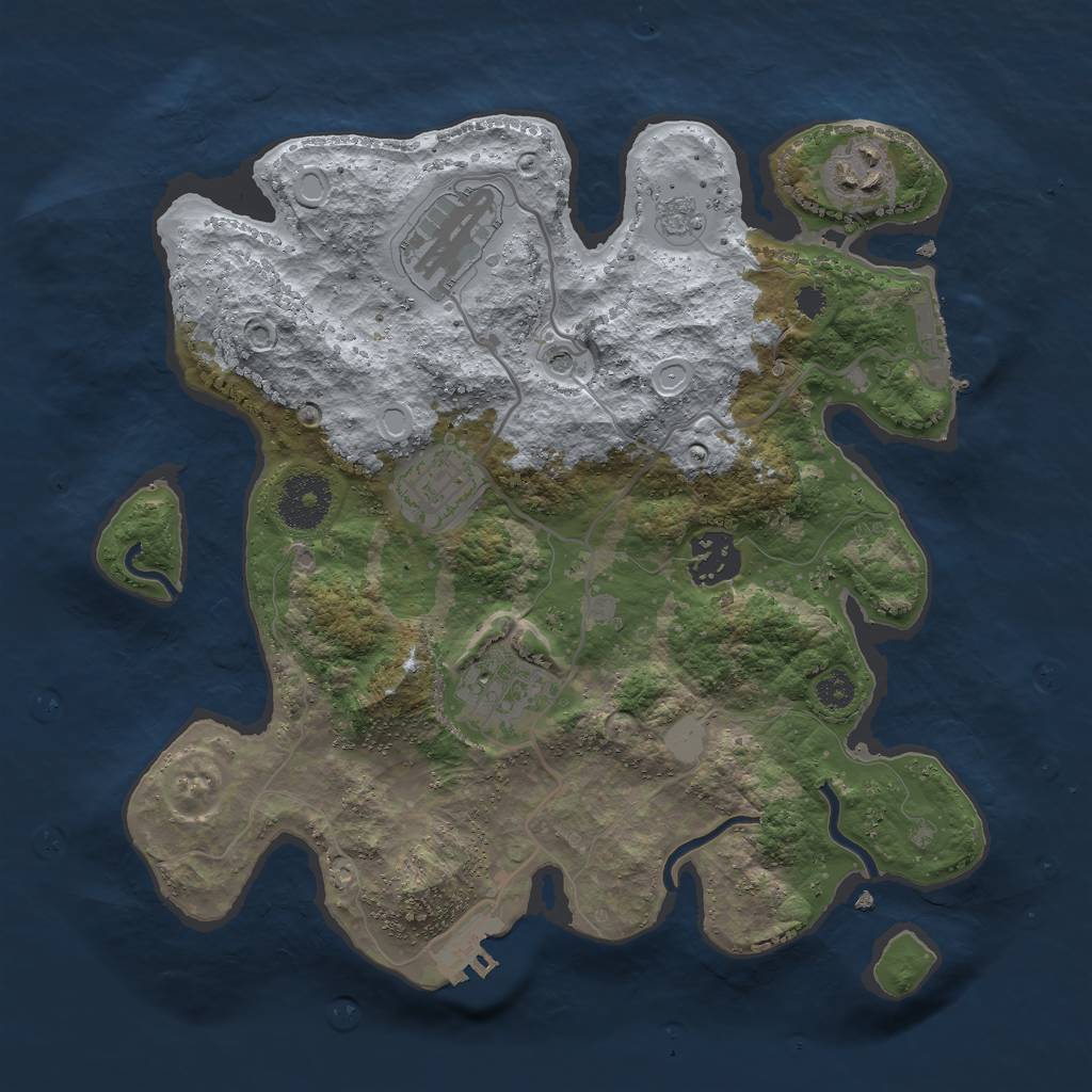 Rust Map: Procedural Map, Size: 3000, Seed: 108902379, 14 Monuments