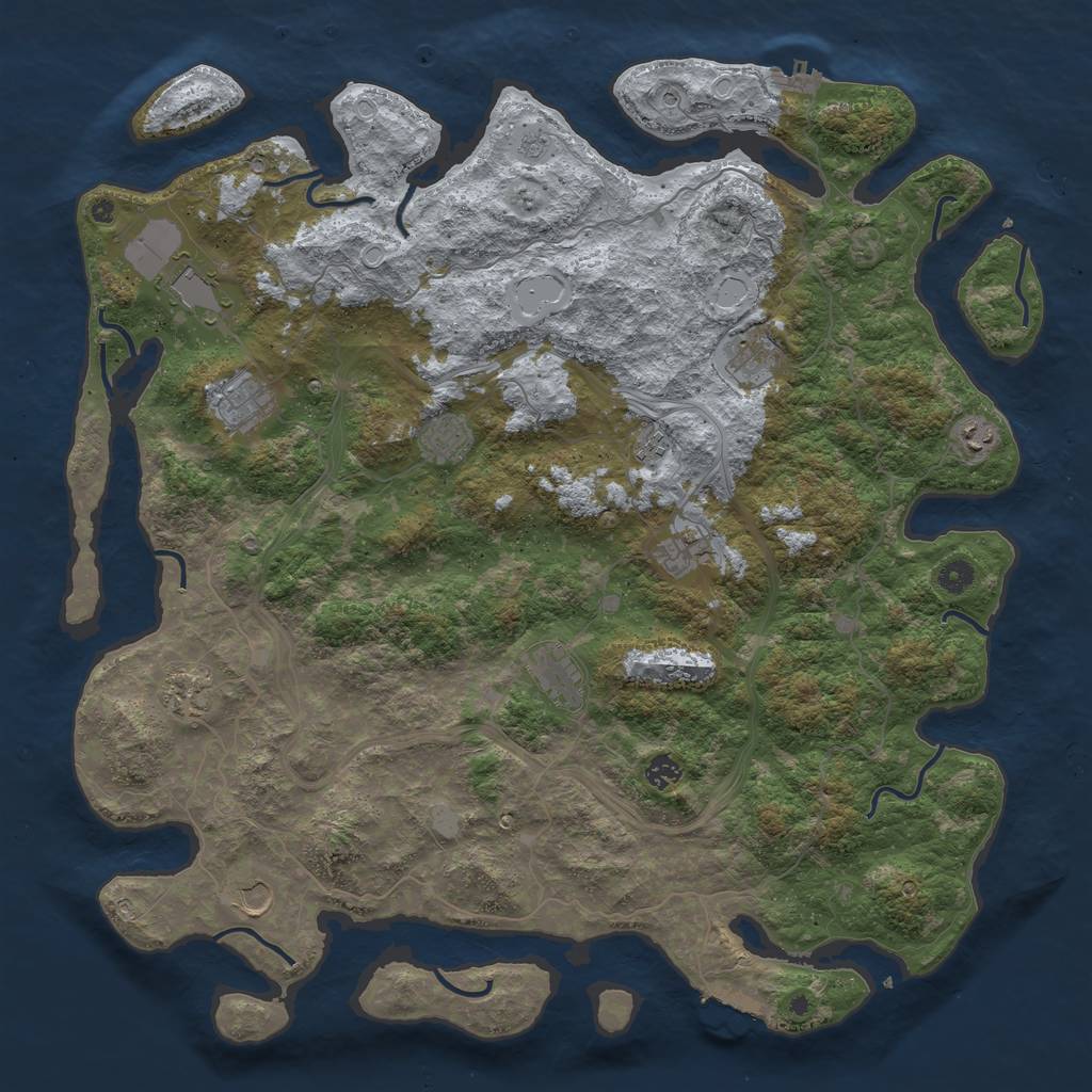 Rust Map: Procedural Map, Size: 4800, Seed: 284690465, 20 Monuments