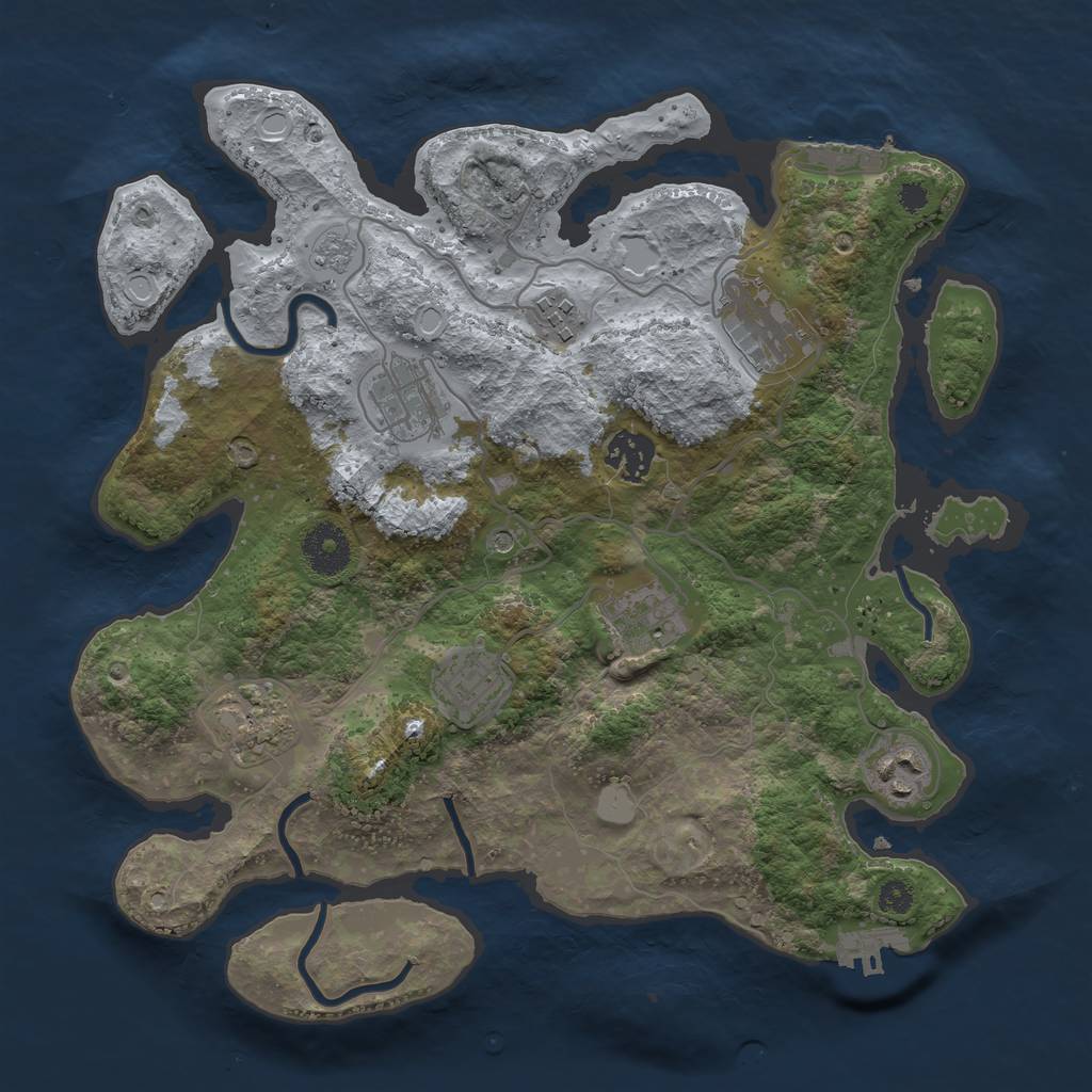 Rust Map: Procedural Map, Size: 3300, Seed: 800904792, 17 Monuments