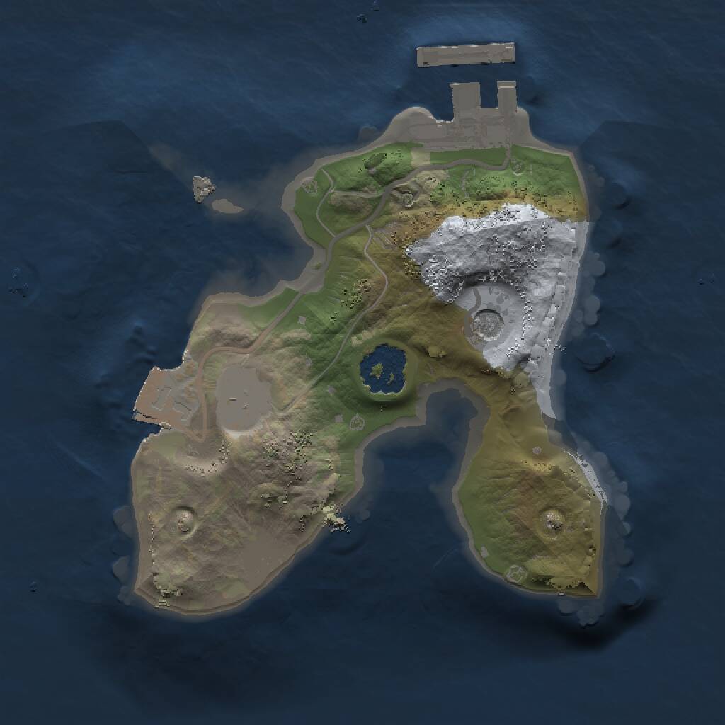 Rust Map: Procedural Map, Size: 1500, Seed: 42348312, 3 Monuments