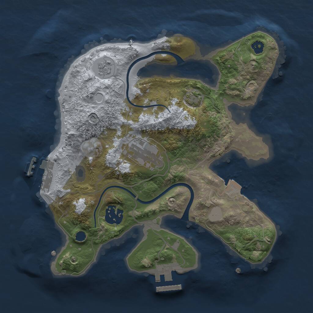 Rust Map: Procedural Map, Size: 2500, Seed: 3133244, 7 Monuments