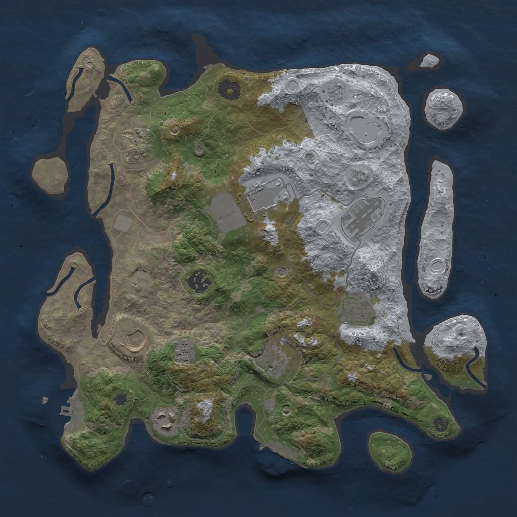 Rust Map: Procedural Map, Size: 3500, Seed: 898875100, 18 Monuments