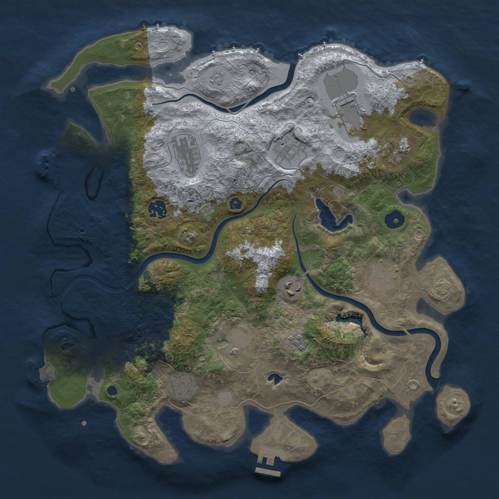 Rust Map: Procedural Map, Size: 4000, Seed: 1234794659, 16 Monuments