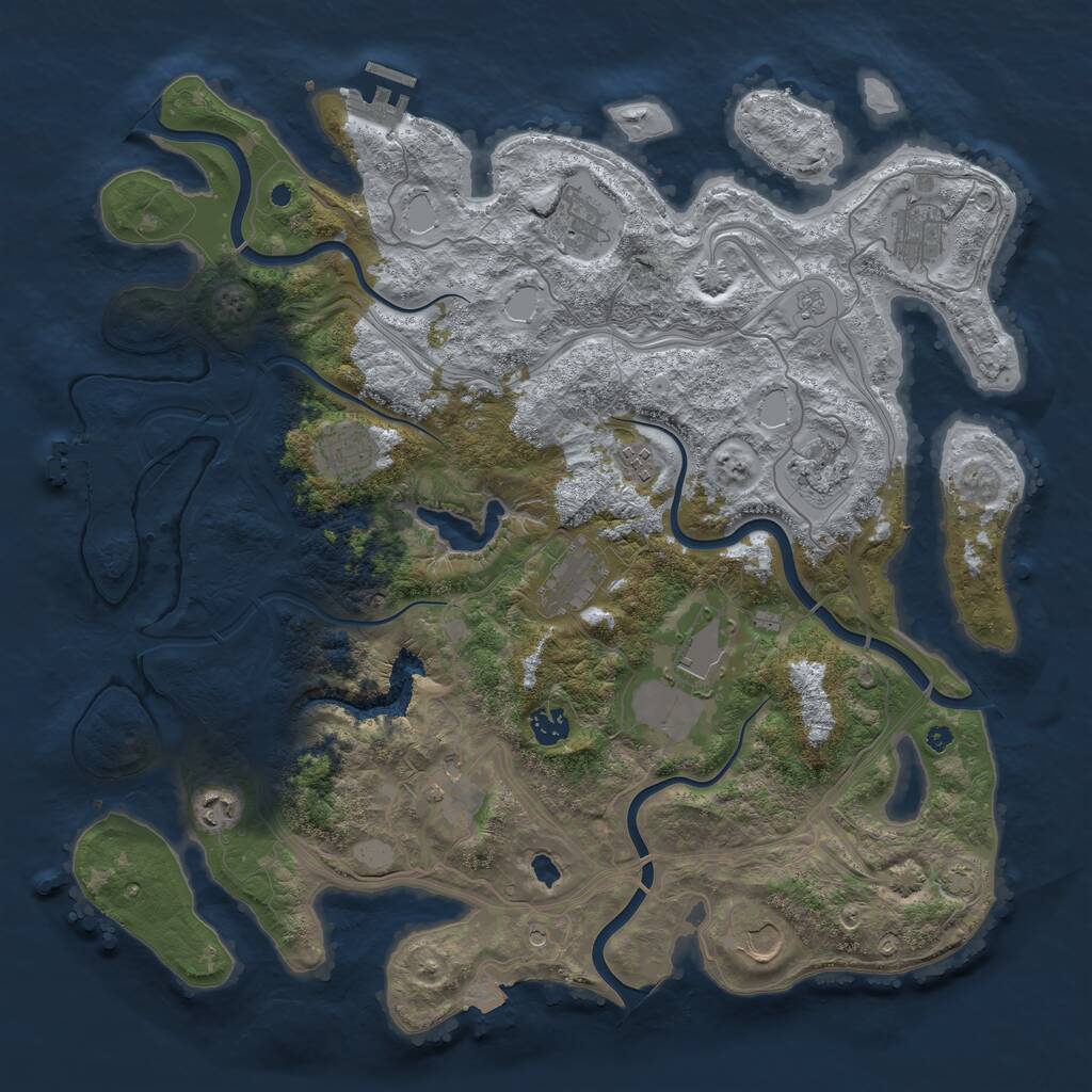 Rust Map: Procedural Map, Size: 4250, Seed: 2042133197, 17 Monuments